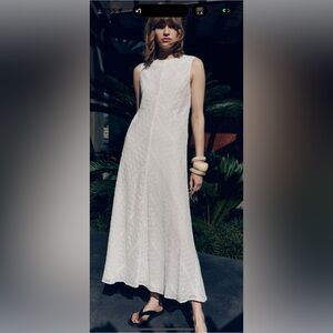 Zara Embroidered Dress ZW Collection, Large, White, NWT